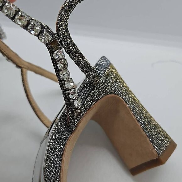 Badgley Mischka Embellished Crystal Heels Size 5.5 - Missing Crystals - Picture 7 of 8